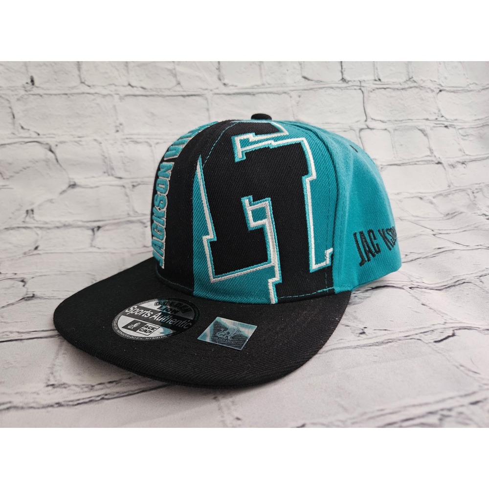 Golden Lion Sports Authentic Jacksonville Snapback Hat Teal Black Cap One Size